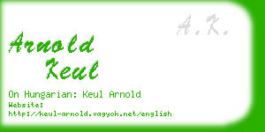 arnold keul business card